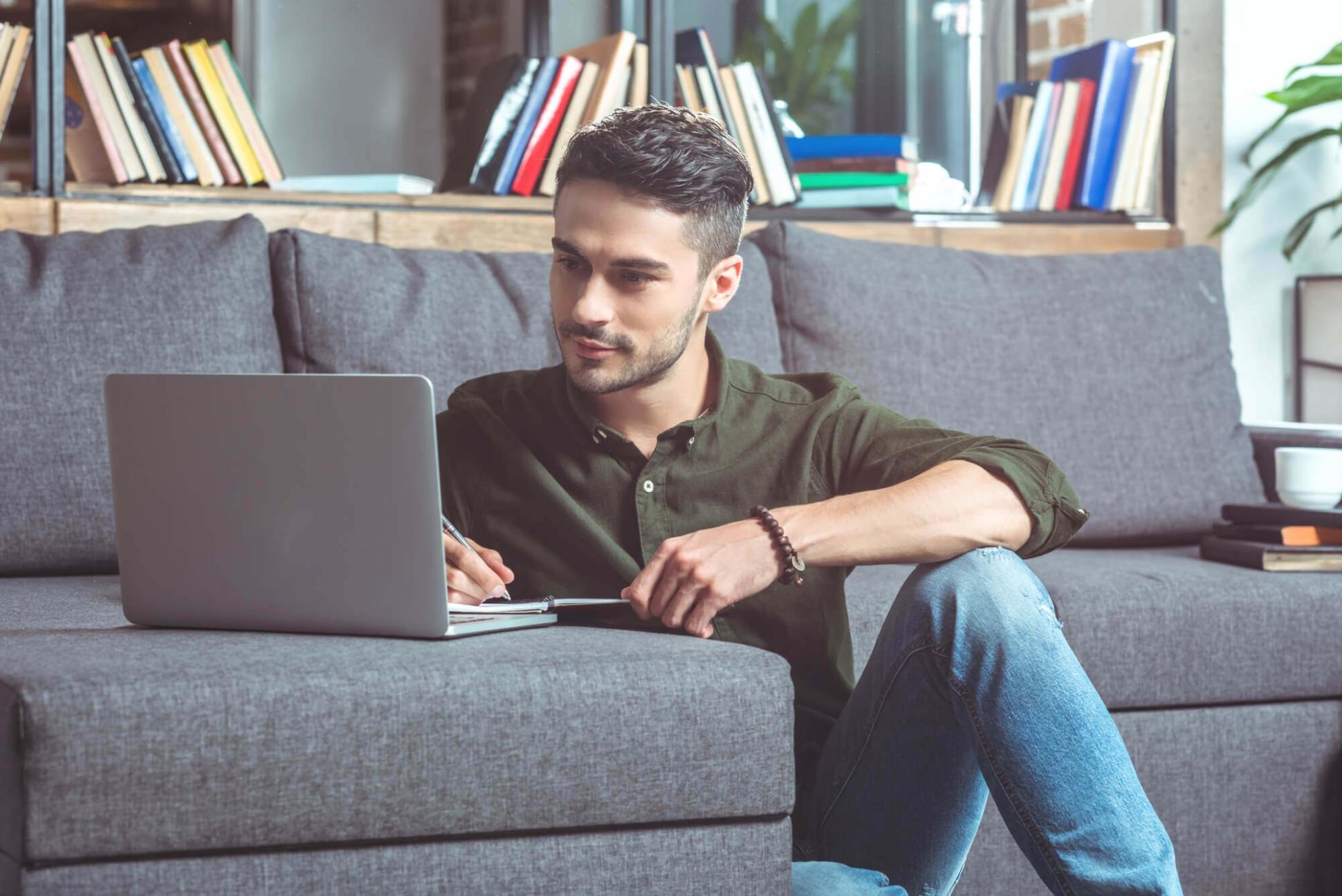 Financial planning documents and workspace